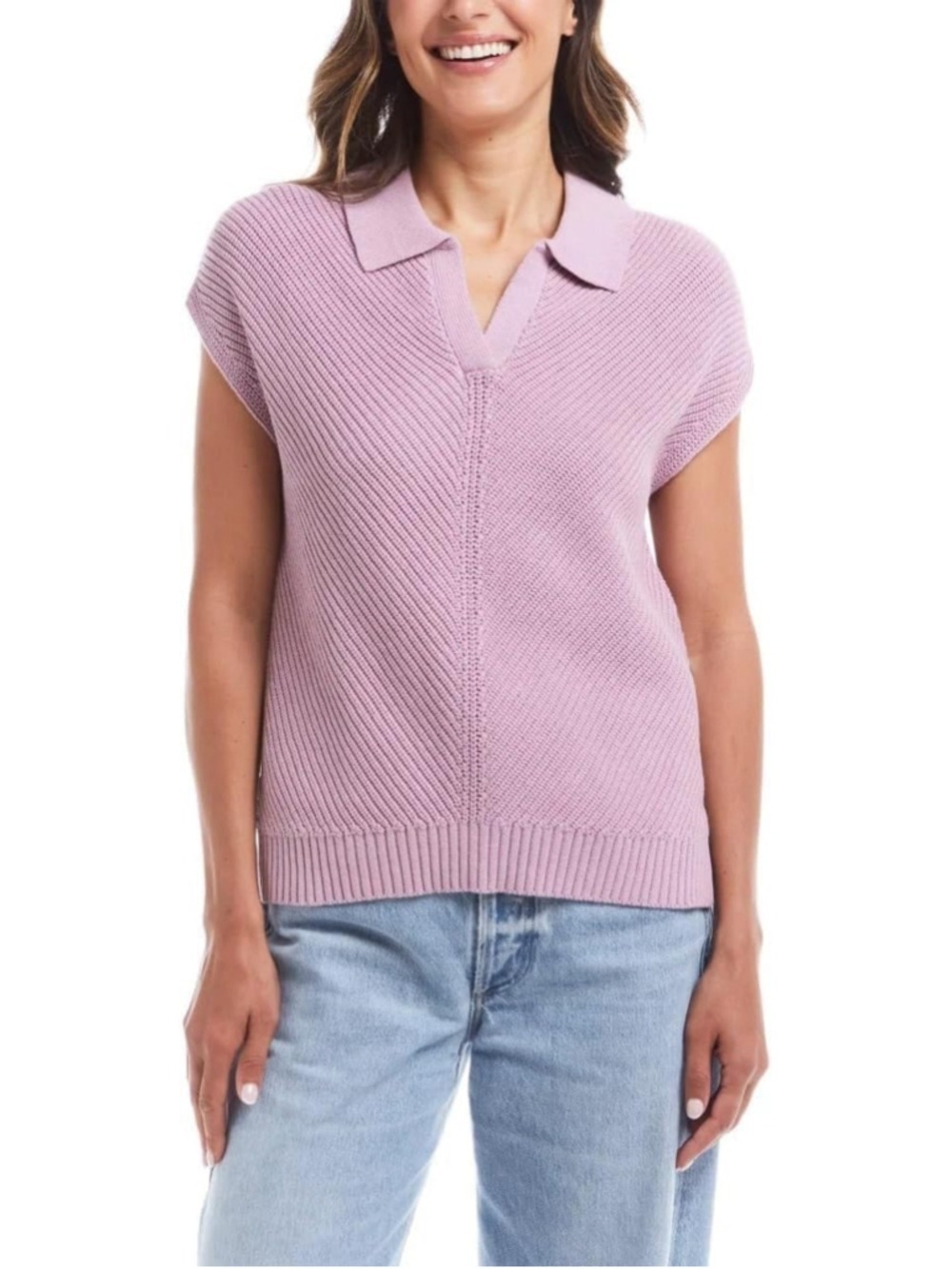 Weatherproof Vintage Women’s Cotton Cap Sleeve Sweater - Oversized Fit Medium